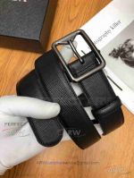 AAA Quality Prada Adjustable Leather Belt - Pewter Buckle